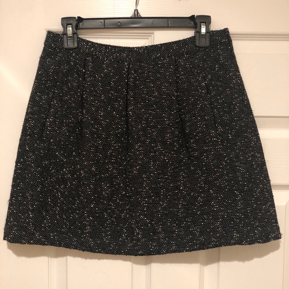 Madewell Black and White Tweed Mini Skirt